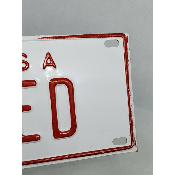 U.S.A Ted Personalized White Red Collectible Mini License Bicycle Bike Plate - Picture 9 of 12